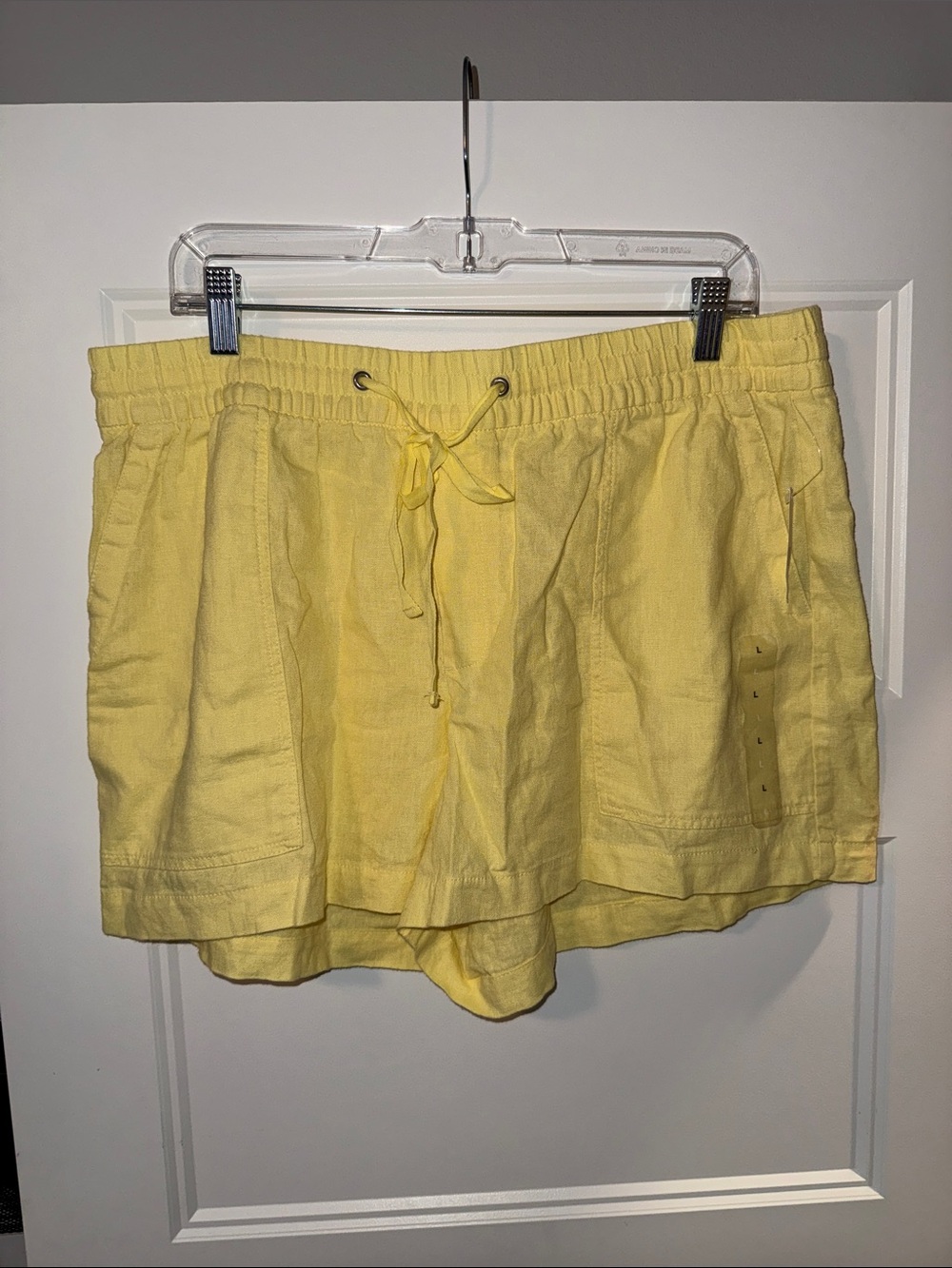 GAP Yellow Drawstring Linen Blend Women's Shorts